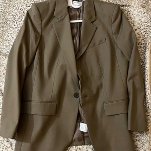 Aritzia Babaton agency blazer，dark taupe，wool blend